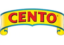 Cento logo in vibrant yellow and red, featuring bold, playful lettering for brand recognition.