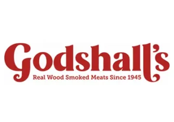 Godshalls logo showcasing real wood smoked meats since 1945, highlighting quality and tradition.