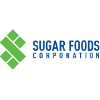 Stylized green logo for Sugar Foods Corporation, symbolizing nature and quality in food production.